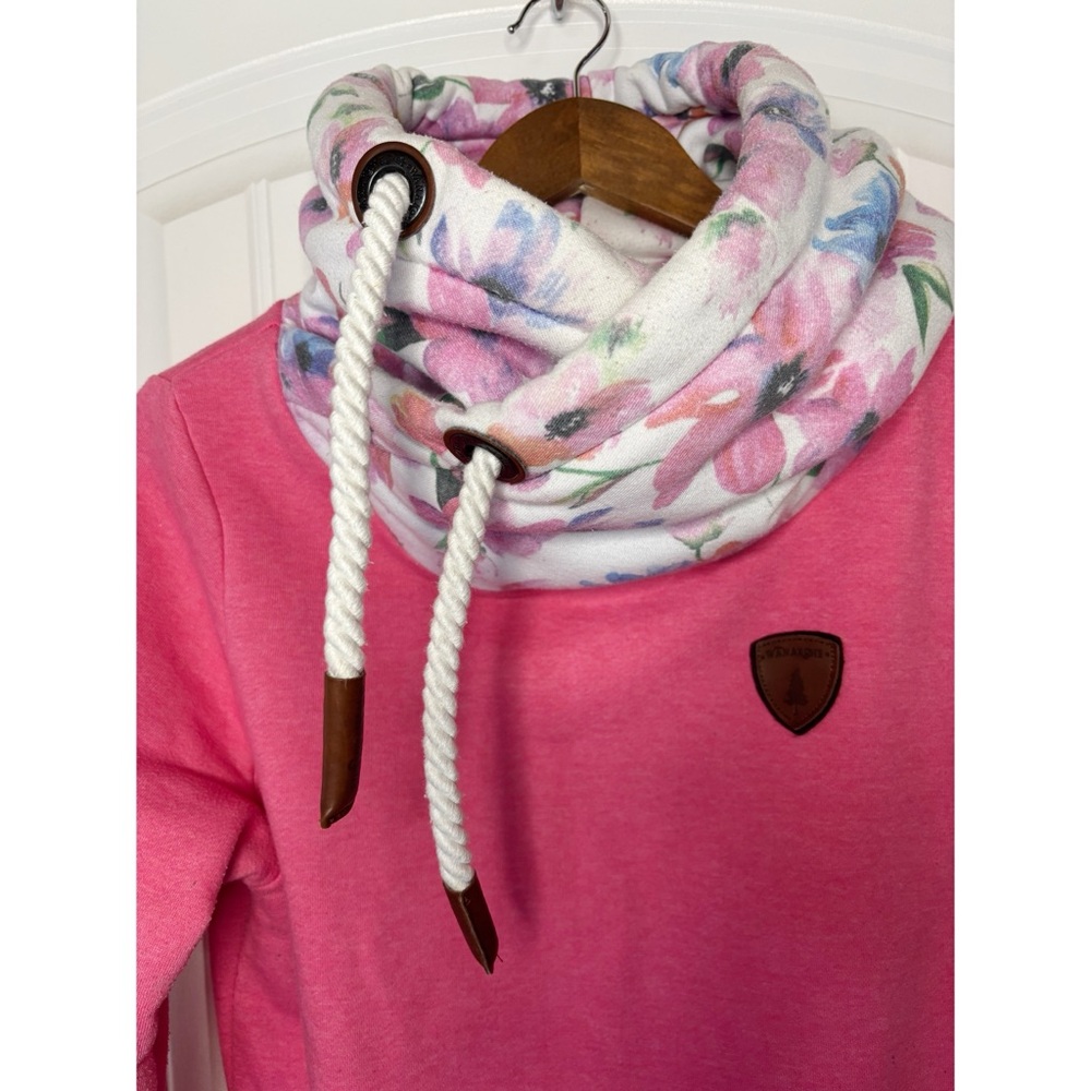 WANAKOME Pink Floral-Trim Cowl Neck Sweatshirt - Picture 4 of 6